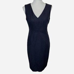 Moschino Cheap & Chic Sleeveless Pinstripe Sheath Dress Navy/Grey Size 4